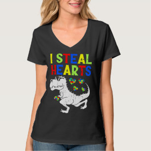 Ich stehle Herz Trex Dinosaur Kleinkind Autism Awa T-Shirt
