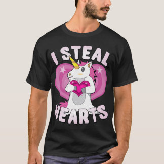 Ich stehle Herz-Unicorn-Valentinstag T-Shirt