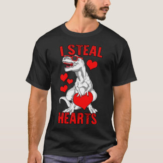 Ich stehle Herz Valentinstag Funny Dinosaur Boys T-Shirt