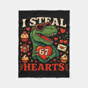 Ich stehle Herzen 67 Lustiger Valentins-T-Rex-Dino Fleecedecke