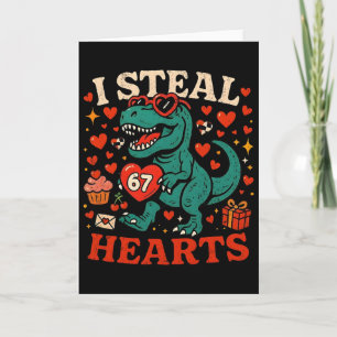 Ich stehle Herzen 67 Lustiger Valentins-T-Rex-Dino Karte
