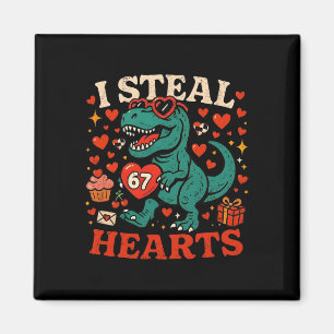 Ich stehle Herzen 67 Lustiger Valentins-T-Rex-Dino Magnet