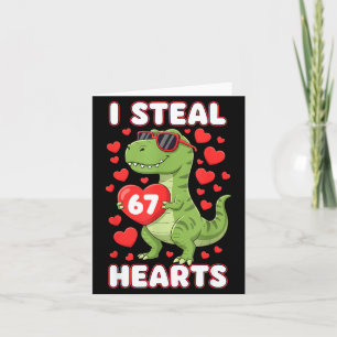 Ich stehle Herzen 67 Trex Kids Valentins Meme Six  Karte