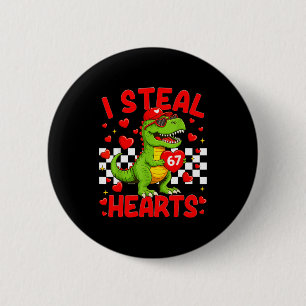 Ich stehle Herzen 67 Valentinstag 67 Dinosaurier T Button