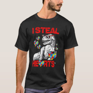 Ich stehle Herzen Autismus-Bewusstsein T Rex Dinos T-Shirt