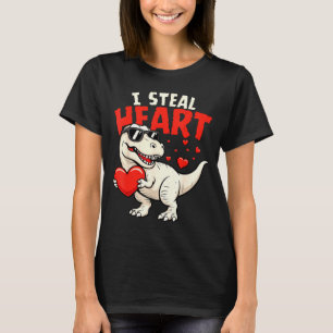 Ich stehle Herzen Dinosaurier Valentinskarten für T-Shirt