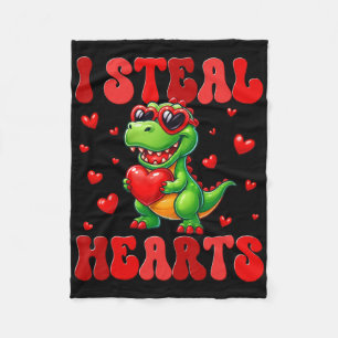 Ich stehle Herzen Süßer Dinosaurier Herz Valentins Fleecedecke