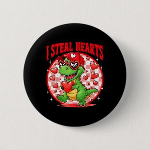 Ich stehle Herzen T-Rex Dino von Jungen Valentinst Button