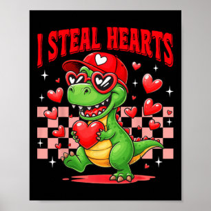 Ich stehle Herzen T-Rex Dino von Jungen Valentinst Poster