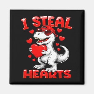 Ich stehle Herzen T Rex Dinosaurier Junge Valentin Magnet