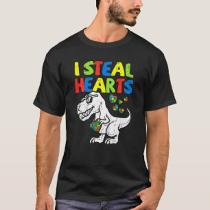 Ich stehle Herzen Trex Dinosaur Autism Bewusstsein T-Shirt