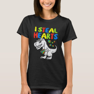 Ich stehle Herzen Trex Dinosaurier Autismus-Bewuss T-Shirt