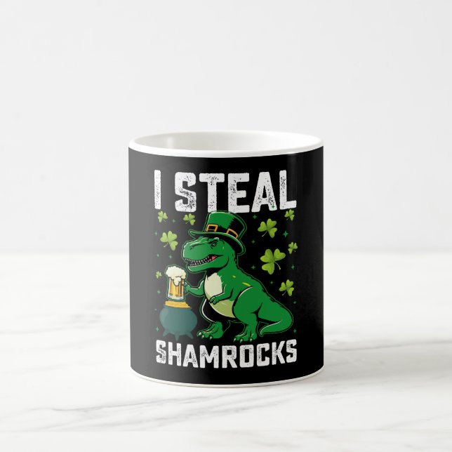 Ich stehle Shamrocks T Rex Dinosaurier St Patrick' Kaffeetasse (Mittel)