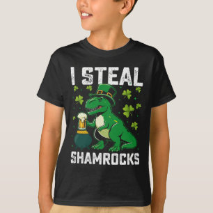 Ich stehle Shamrocks T Rex Dinosaurier St Patrick' T-Shirt