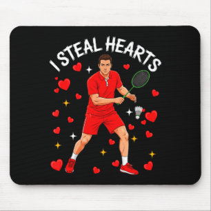 Ich stehle süße Herzen Valentinstag beim Badminton Mousepad