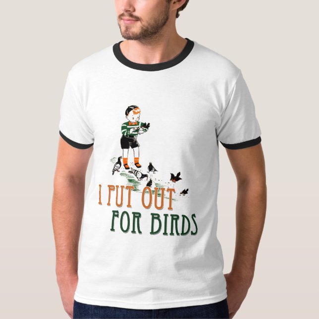 Ich stelle für Vögel (kleiner Junge) T - Shirt aus (Vorderseite)