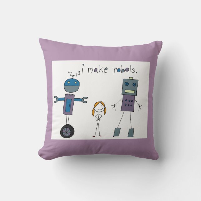 Ich stelle Roboter-Kissen her (Mädchen) Kissen (Vorderseite)
