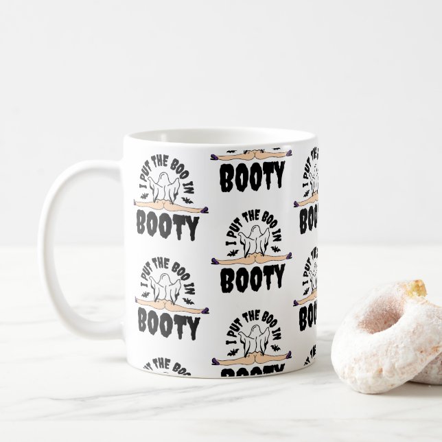 Ich stellte den Boo in Hintern Funny Halloween Gho Kaffeetasse (Mit Donut)