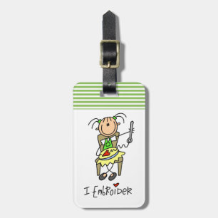 Ich sticke Strichmännchen Gepäckanhänger