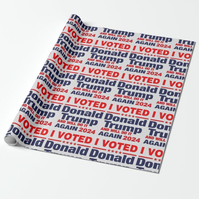 ICH STIMME DONALD TRUMP GESCHENKPAPIER (Ungerollt)
