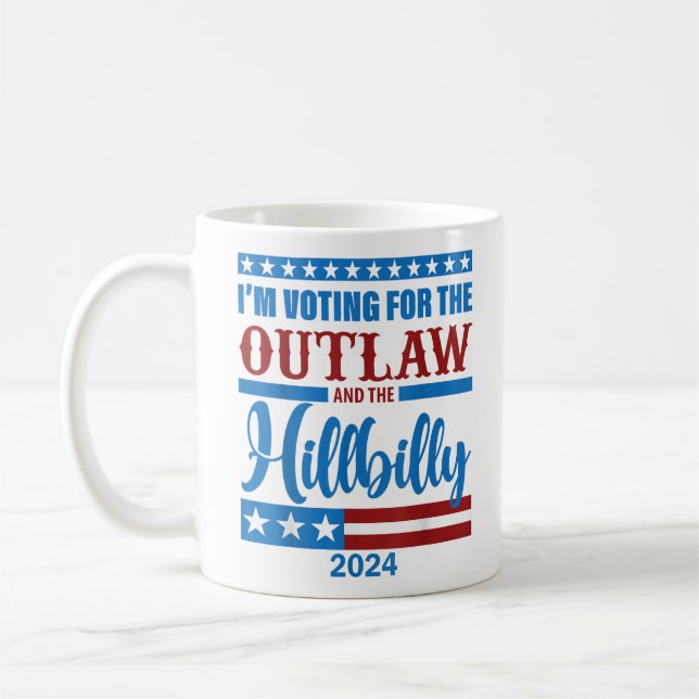 Ich stimme für das Gesetz und den Hillbilly 2024 Kaffeetasse (Links)