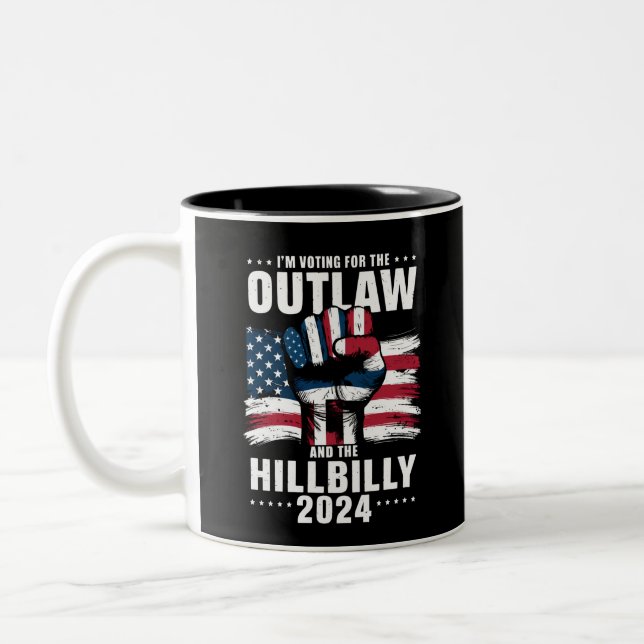 Ich stimme für das Gesetz und die Hillbilly 2024 U Zweifarbige Tasse (Links)