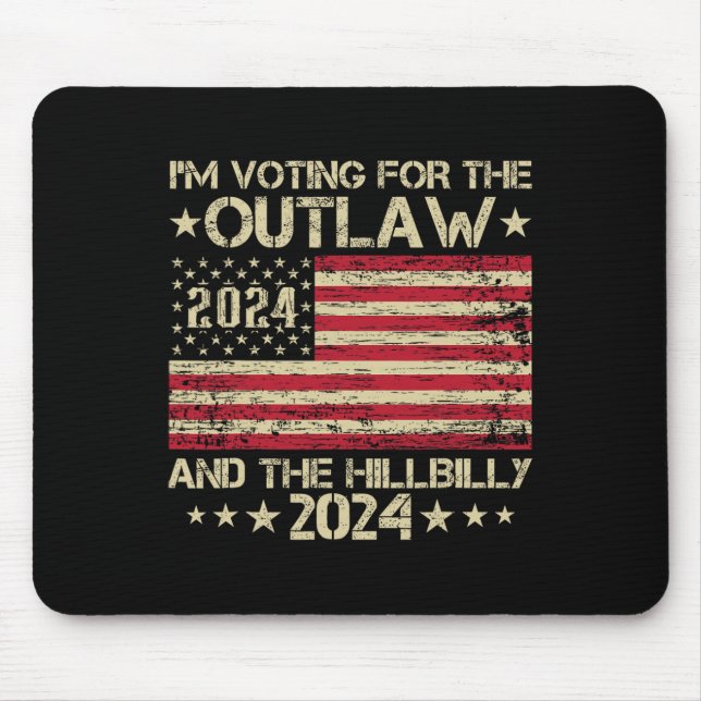 Ich stimme für das Gesetz und die Hillbilly-Wahl Mousepad (Vorne)