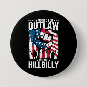 Ich stimme für den Outlaw und den Hillbilly 2024 Button