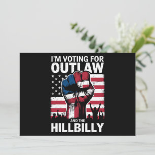 Ich stimme für den Outlaw und den Hillbilly 2024 U Einladung