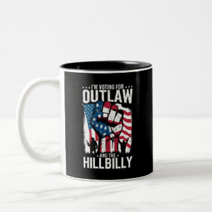 Ich stimme für den Outlaw und den Hillbilly 2024 Zweifarbige Tasse
