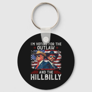 Ich stimme für den Outlaw und den Hillbilly Trump Schlüsselanhänger