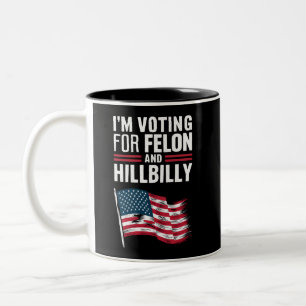 Ich stimme für den Verbrecher und den Hinterwäldle Zweifarbige Tasse