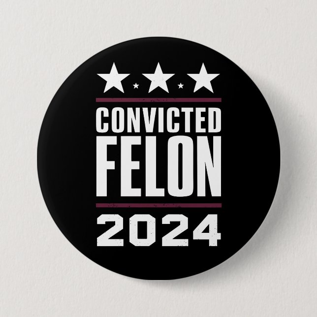 Ich stimme für den verurteilten Felon Pro Trump 20 Button (Vorderseite)