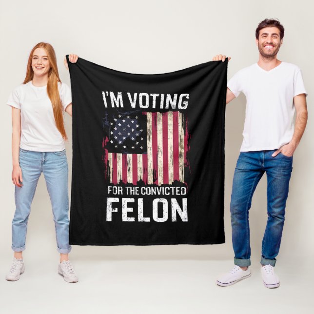 Ich stimme für den verurteilten Felon Pro Trump 20 Fleecedecke (Beispiel)