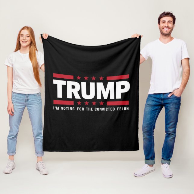 Ich stimme für den verurteilten Felon Pro Trump 20 Fleecedecke (Beispiel)