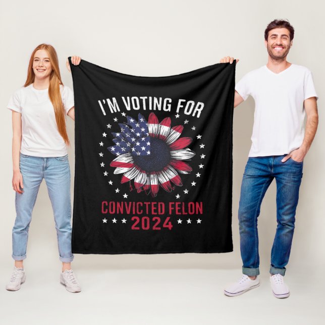 Ich stimme für den verurteilten Felon Pro Trump 20 Fleecedecke (Beispiel)