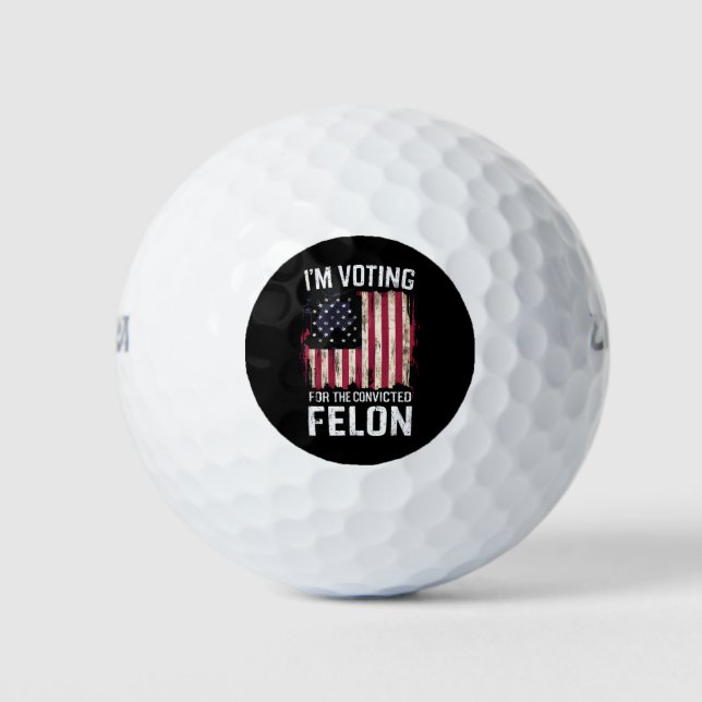 Ich stimme für den verurteilten Felon Pro Trump 20 Golfball (Vorderseite)