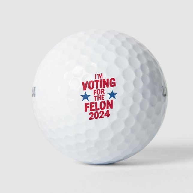 Ich stimme für den verurteilten Felon Pro Trump 20 Golfball (Vorderseite)