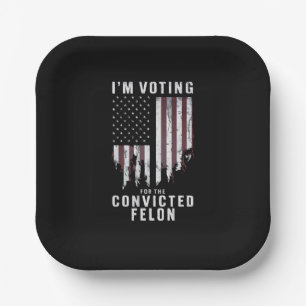 Ich stimme für den verurteilten Felon Pro Trump 20 Pappteller