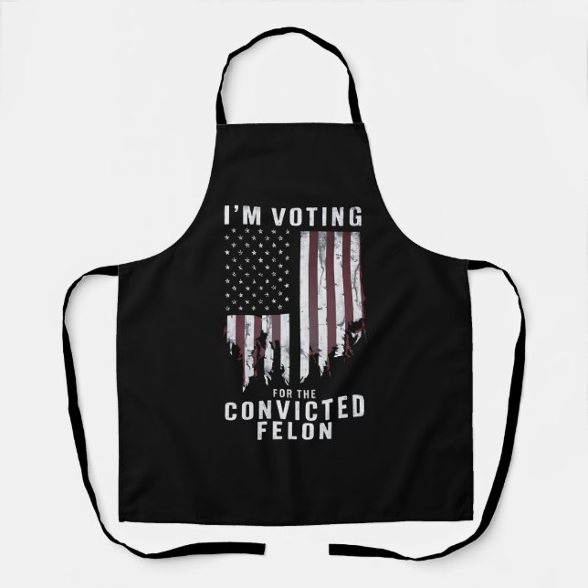 Ich stimme für den verurteilten Felon Pro Trump 20 Schürze (Vorderseite)