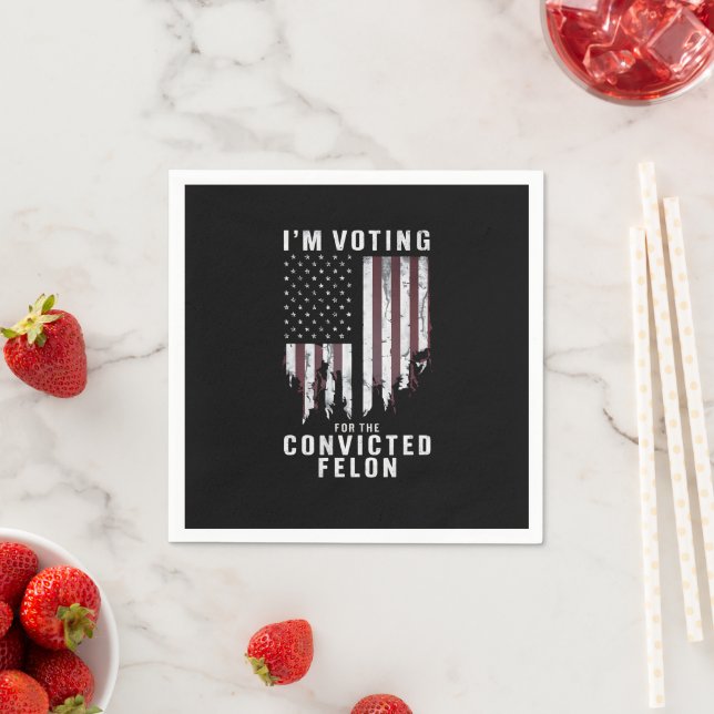 Ich stimme für den verurteilten Felon Pro Trump 20 Serviette (Beispiel)