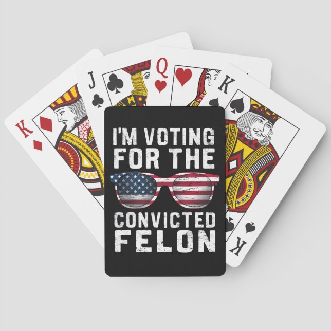 Ich stimme für den verurteilten Felon Pro Trump 20 Spielkarten (Rückseite)