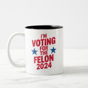 Ich stimme für den verurteilten Felon Pro Trump 20 Zweifarbige Tasse