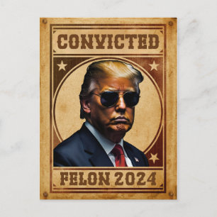 Ich stimme für den verurteilten Felon Trump Mugsho Postkarte
