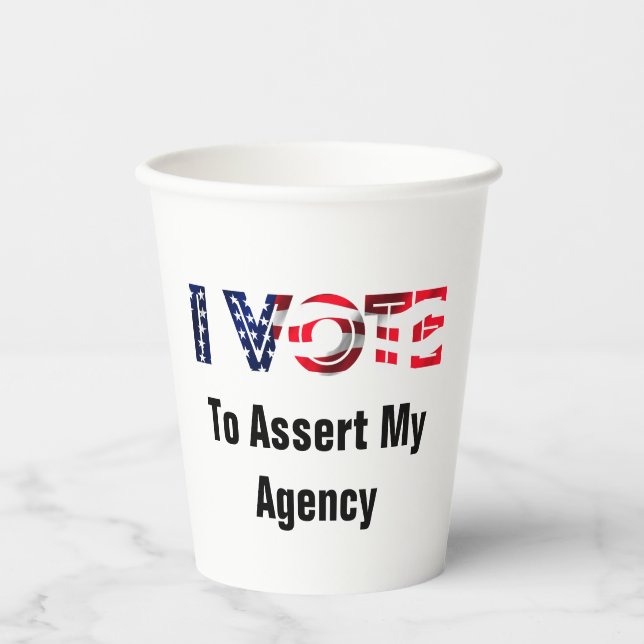 Ich stimme für die Bestätigung meiner Agentur 2026 Pappbecher (Vorderseite)