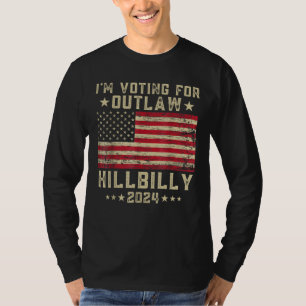 Ich stimme für die "Outlaw Hillbilly 2024"-Fahne T-Shirt