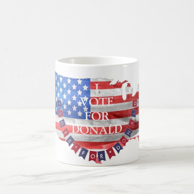 Ich stimme für die republikanische Flagge Donald T Kaffeetasse (Mittel)