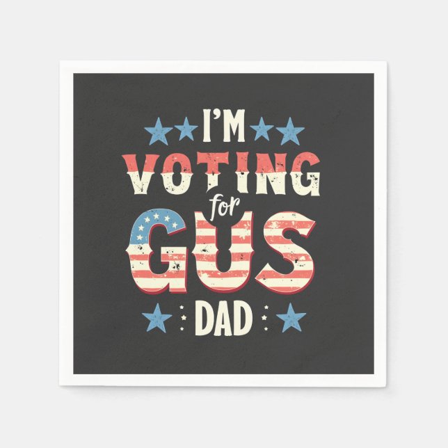 Ich stimme für die Wahl von Gus Vater Harris Walz Serviette (Vorderseite)