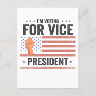 Ich stimme für ein Geschenk von Vizepräsident Trum Postkarte