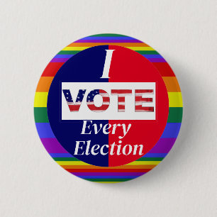 Ich stimme für jede Wahl Stolz Farben Button